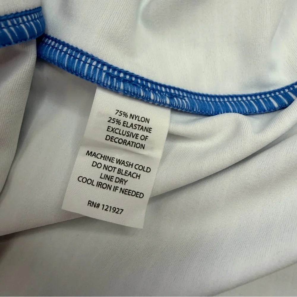 johnnie-O Blue Striped Short Sleeve Top - Picture 5 of 7